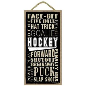 Hockey Themed Quotes 5" x 10" Wood Plaque Sign Sports Collectible Gift